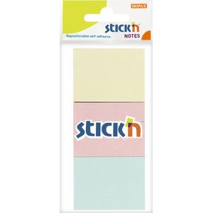 Stick'n kleine sticky notes blister - 38x51mm, 3x pastel geel/roze/blauw, 100 memoblaadjes