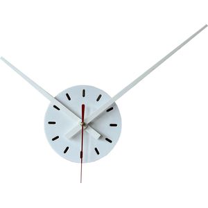 Home 3D - Wandklok Wit - Ø35cm moderne klok - Gemaakt met 3D-printtechnologie - Keukenklok - Stil uurwerk