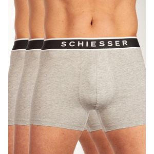 Schiesser 95/5 Organic Heren Shorts - Grijs melange - 3 pack - Maat S