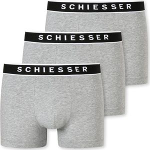 Schiesser 95/5 Organic Heren Shorts - Grijs melange - 3 pack - Maat S