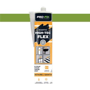 Pro-Fix - Mastic High-Tec Flex Zwart - Pro-Fix | Robuuste Lijmkit voor Sanitair & Tegelwerk | Waterdicht, Flexibel en Langdurig | Perfect voor Professionele Installaties | high-tack