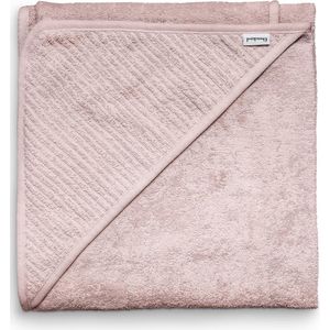 Handdoek met capuchon, babyhanddoek met capuchon van knuffelig zacht biologisch katoen, badhanddoek in 100 x 100 cm, roze, kinderbadhanddoek, als baby-eerste uitrusting pasgeboren of babycadeau