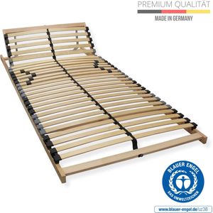 7 zone lattenbodem 90x200 met verstelbaar hoofdeinde - Ergonomische lattenbodem 7 zones en stabiel beukenhouten frame, 28 flexibele latten, MADE IN GERMANY, draagvermogen ca. 150kg