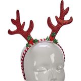 Krist+ kerst diadeem/haarband rendier gewei 24 cm - Kerstaccessoires/tiara/diademen