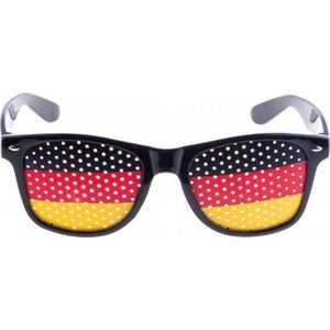 Zwarte Duitsland vlag bril voor volwassenen - Supporters verkleed accessoires