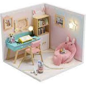Miniatuurhuisje - bouwpakket - Miniature huisje - Diy dollhouse - Studeerkamer