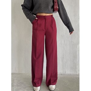 Dames pantalon - Palazzo broek - Maat L - Steekzakken - Bordeaux