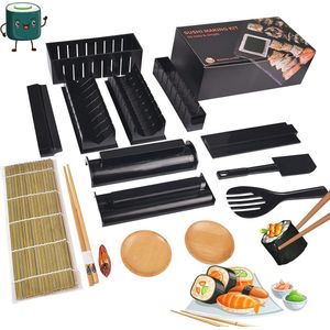 Sushi Maken Kit met 15 Onderdelen voor Thuis - Compleet Set met Bamboe Mat en Mallen