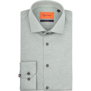 Suitable - Overhemd Knitted Pique Lichtgroen - Heren - Maat 43 - Slim-fit
