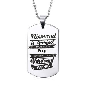 Niemand Is Perfect - Eefje - RVS Ketting