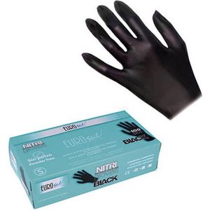 Disposable Gloves Eurostil Guantes Nitrilo Nitrile Black (100 uds)