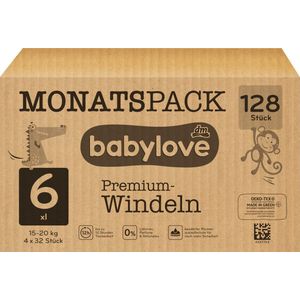 babylove Babyluier maat 6, XXL, 15-20 kg, Maandbox, 128 stuks