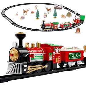 31 Stuks Kersttrein met Rails, Licht en Geluid - Werkt op Batterijen - Kerst Decoratie, Kerstboomversiering en Cadeau voor Kinderen