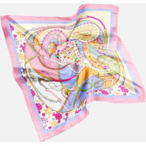 Zijden Sjaal Burano Small Pastel Paisley met Riemen Patchwork