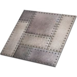 Tulup PVC Tegels - Plaatwerk Textuur Vinyl Tegels - 30 cm x 30 cm - Grijs Vloer Tegels PVC - Verpakking van 9 stuks - Vinyl Vloer Tegels - Industrieel Plaktegels - Zelfklevende PVC Tegels - Plaktegels keuken en Badkamer
