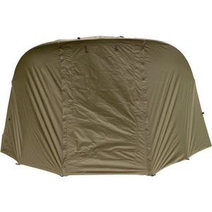 2 Persoons Karpertent Bivvy + Overwrap Winterskin Visserstent 2 Man 10.000 HH 300 cm Waterproof Groen Vissen Vissers Nachtvissen Hengelsport Voetmat Draagtas Visserij Koepel Overnachting Shelter | 300 x 305 x 150 cm