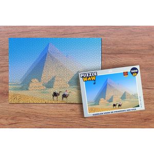 Puzzel Kamelen voor de piramides van Giza - Legpuzzel - Puzzel 1000 stukjes volwassenen