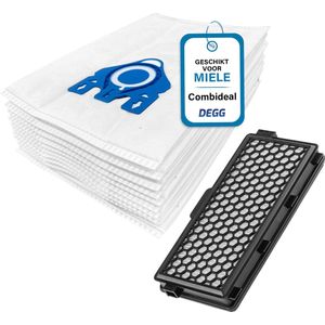 DEGG® - Onderhoudspakket - Geschikt voor Miele GN + Hepa Airclean Filter - 10x Stofzuigerzakken - 1 Hepa Airclean 50 (vervangt SF-HA 50) - Combideal