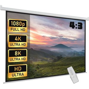 Gemotoriseerd Projectiescherm 84 Inch - Elektrisch, Muur of Plafond Bevestiging - Ideaal voor Thuisbioscoop en Zakelijk