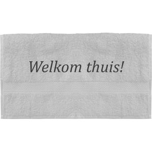 Handdoek - Welkom Thuis - 100x50cm - Wit
