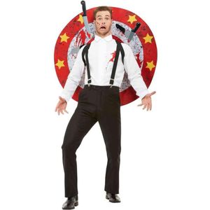 Smiffy's - Circus Kostuum - Circusact Messenwerp Set Vierdelig Man - Rood - Large - Halloween - Verkleedkleding