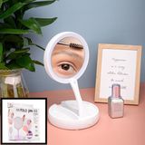Decopatent® Inklapbare Make-Up Spiegel met LED verlichting - 10x Vergroting - Opvouwbare staande Makeup Spiegel - Vergrootspiegel