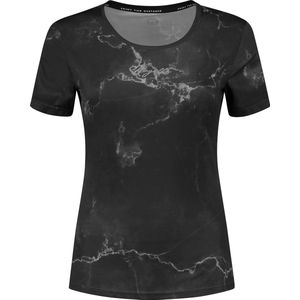 Rogelli Marble Sportshirt - Korte Mouwen - Dames - Zwart - Maat XL