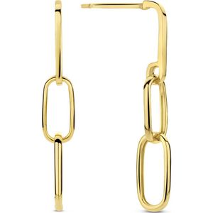 New Bling 9NBG-0644 Gouden Oorbellen schakels - 23x3,7mm - Oorhangers - 14 Karaat - Goud