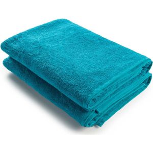 ARTG® Towelzz - AR036 - Douche - Badhanddoek - 100% katoen - 70 x 140 cm - Petrol Blauw - Deep Blue - Set 2 stuks