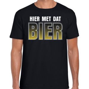 Oktoberfest Hier met dat bier drank fun t-shirt / shirt zwart voor heren - bier drink shirt kleding- oktoberfest / bierfeest outfit M