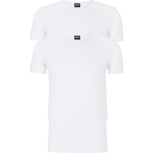 HUGO BOSS Modern stretch T-shirts slim fit (2-pack) - heren T-shirts O-hals - wit - Maat: S