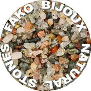 Fako Bijoux® - Stukjes Natuursteen - Natuursteen Chips - Stukjes Onregelmatige Natuursteen Split In Doosje - 5-8mm - 60-70 Gram - Gekleurd Kristal Mix