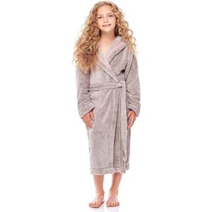 L&L Kinderen Badjas met Capuchon - Wasmachine bestendig - Polyester - LL-Ila - Opal (FM-001) - 110-116