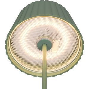 LED Vloerlamp - Torna Uraz - 1.5W - Warm Wit 3000K - Spatwaterdicht IP44 - USB Oplaadbaar - Rond - Pistachegroen - Metaal