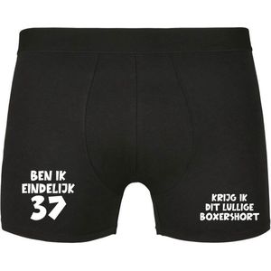 Ben ik eindelijk 37, krijg ik dit lullige boxershort Heren Boxershort - verjaardag - jarig - 37e verjaardag - feest - onderbroek - grappig