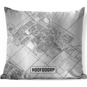 Sierkussens - Kussen - Stadskaart Hoofddorp - 60x60 cm - Kussen van katoen