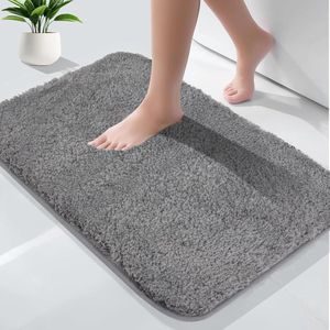 Fluffy Shaggy Microfiber Bath Mat - Non Slip, Washable, Extra Soft and Absorbent - 2.5cm Super Thick - 40x60