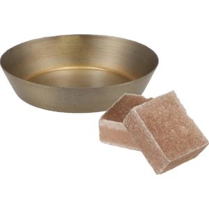 Amberblokjes/geurblokjes cadeauset - sandelhout geur - inclusief schaaltje