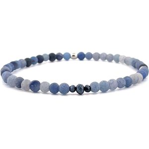 IbizaMen - heren armband - blauwe agaat - 4mm - 21cm