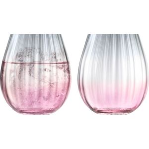 L.S.A. - Dusk Tumbler Glas 425 ml Set van 2 Stuks - Glas - Roze