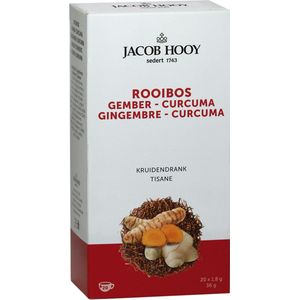 Jacob Hooy Kruidendrank Rooibos Gember Curcuma 20 stuks