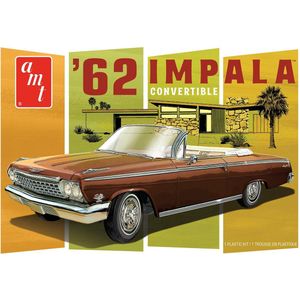 1:25 AMT1355 1962 Chevy Impala Convertible Car Plastic Modelbouwpakket