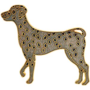 Behave® Broche hond dalmatiër blauw emaille