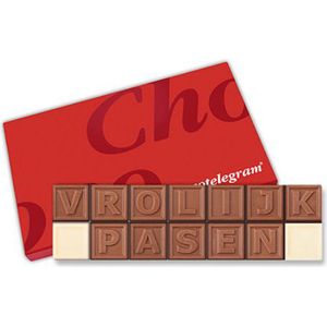Chocolade Cadeau 14 blokjes 'VROLIJK PASEN' | Chocoladecadeau | Pasen | Paaschocolade