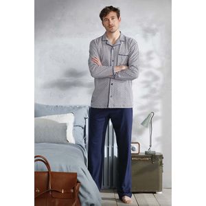 Pastunette for Men - Graphic - Doorknooppyjama - Blauw/Beige - 23221-612-6/513 - Maat 3XL
