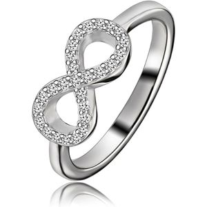 Juwelier Zwartevalk zilveren (gerhodineerd) infinity ring - 21.284/18--