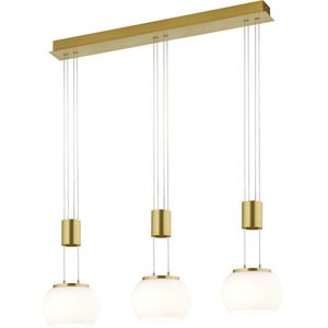 LED Hanglamp - Hangverlichting - Torna Maliba - 24W - 3-lichts - Warm Wit 3000K - Dimbaar - Rechthoek - Mat Goud - Aluminium