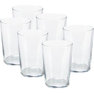 Pasabahce Drinkglazen/waterglazen Bistro - transparant - glas - set 12x stuks - 510 ml