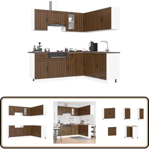 vidaXL Keukenkastenset Kalmar 11-delig - Bruineiken Keuken Kast Set - Houten Keuken - Bruine Eiken Kleur - Kalmar Serie - Opslagruimte