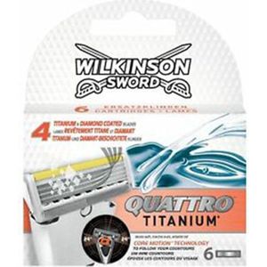 Wilkinson Quattro Titanium Scheermesjes - 6 stuks